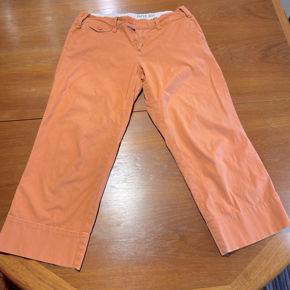 Anthropologie Paper Boy salmon cropped pants size 4